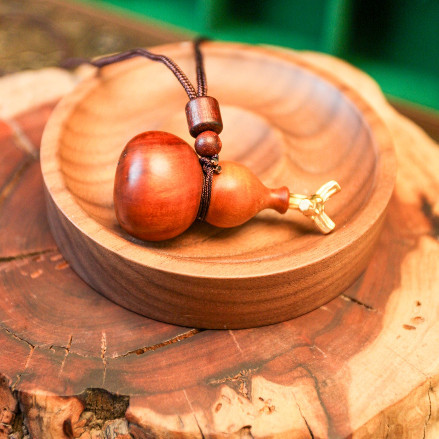 Jujube Wood Lucky Gourd Pendant
